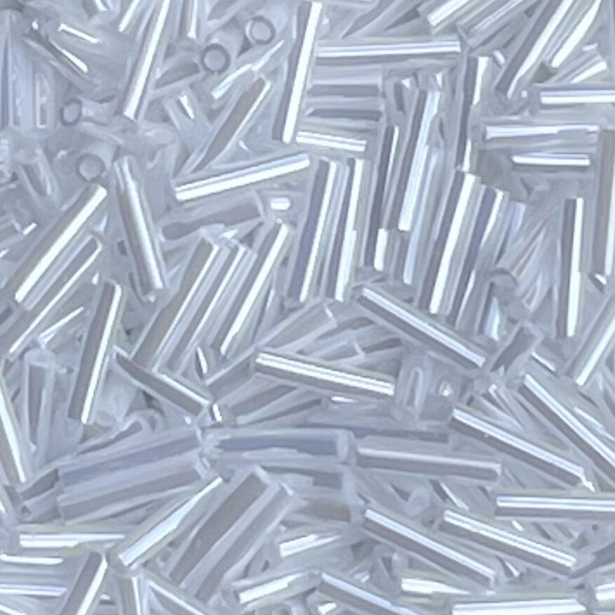 Slender Bugle #2 (6MM) Opaque Luster White Pearl
