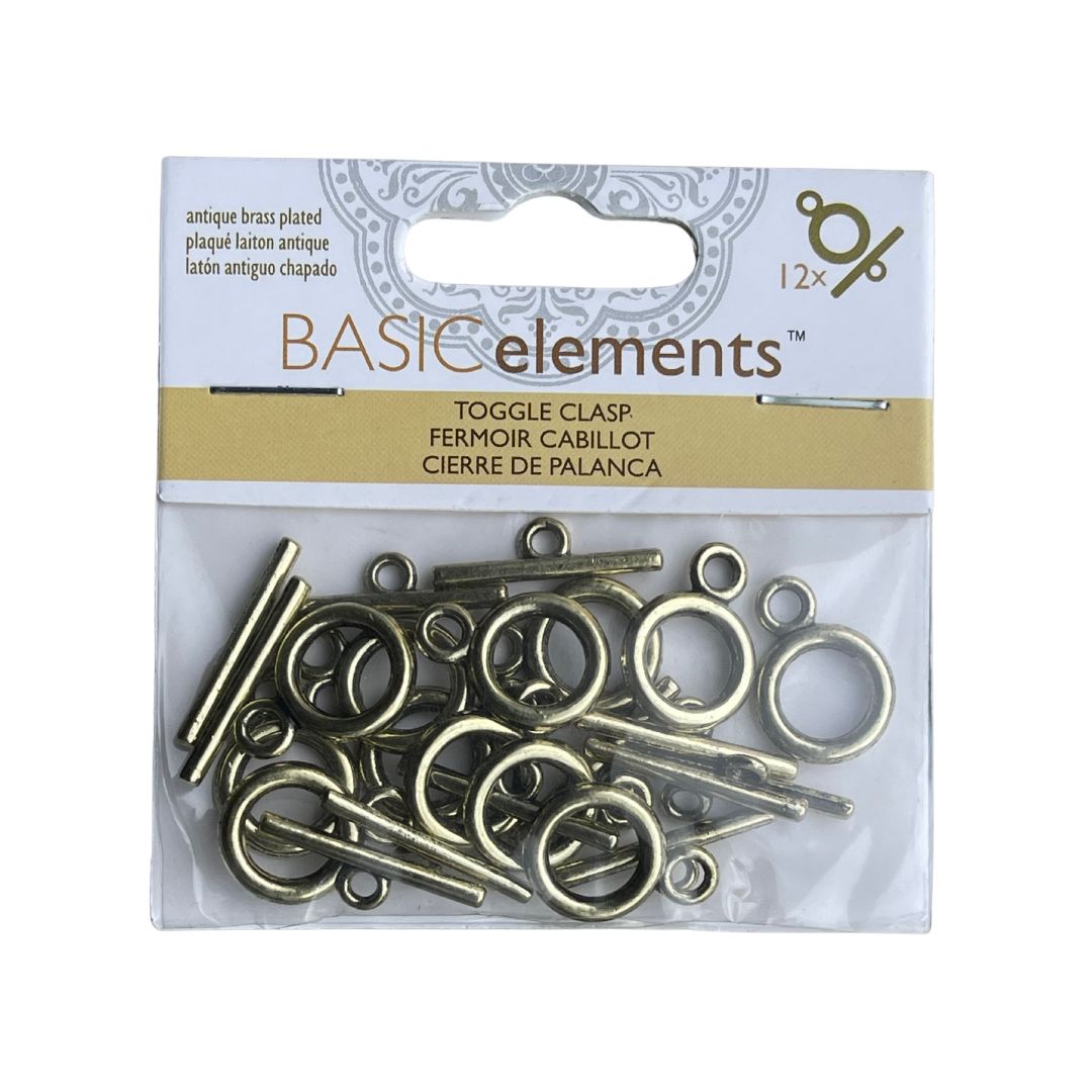 Cierre De Argolla y Palanca Antique Brass x 12 Sets - Image 1