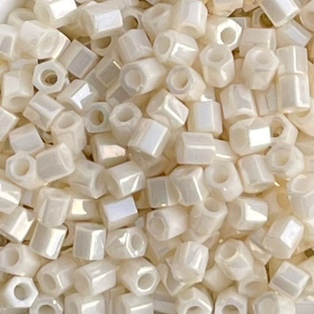 Toho Hexagon #8 Opaque Lustered Pale Navajo White