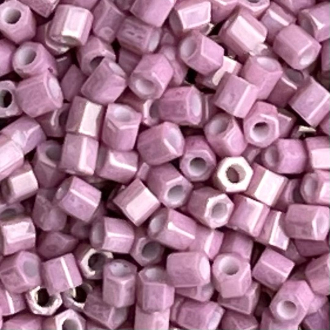 Toho Hexagon #8 Opaque Lustered Pale Mauve - Image 1