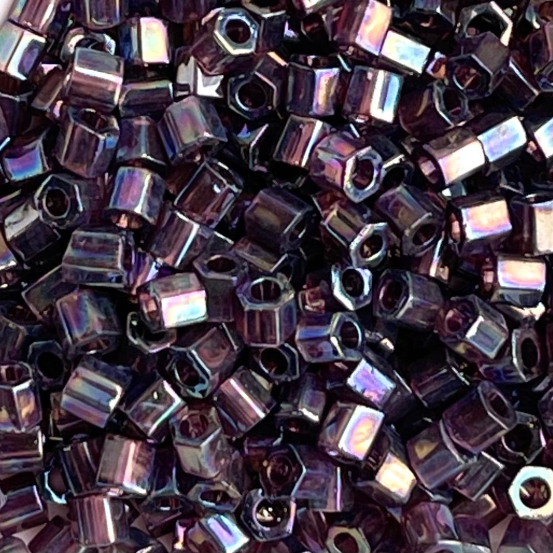 Toho Hexagon #8 Transparent Rainbow Amethyst - Image 1