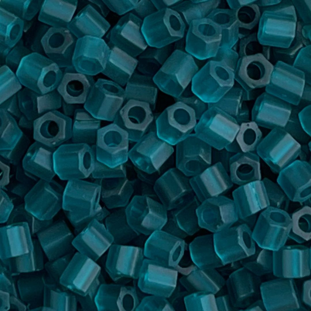 Toho Hexagon #8 Transparent Frosted Teal - Image 1