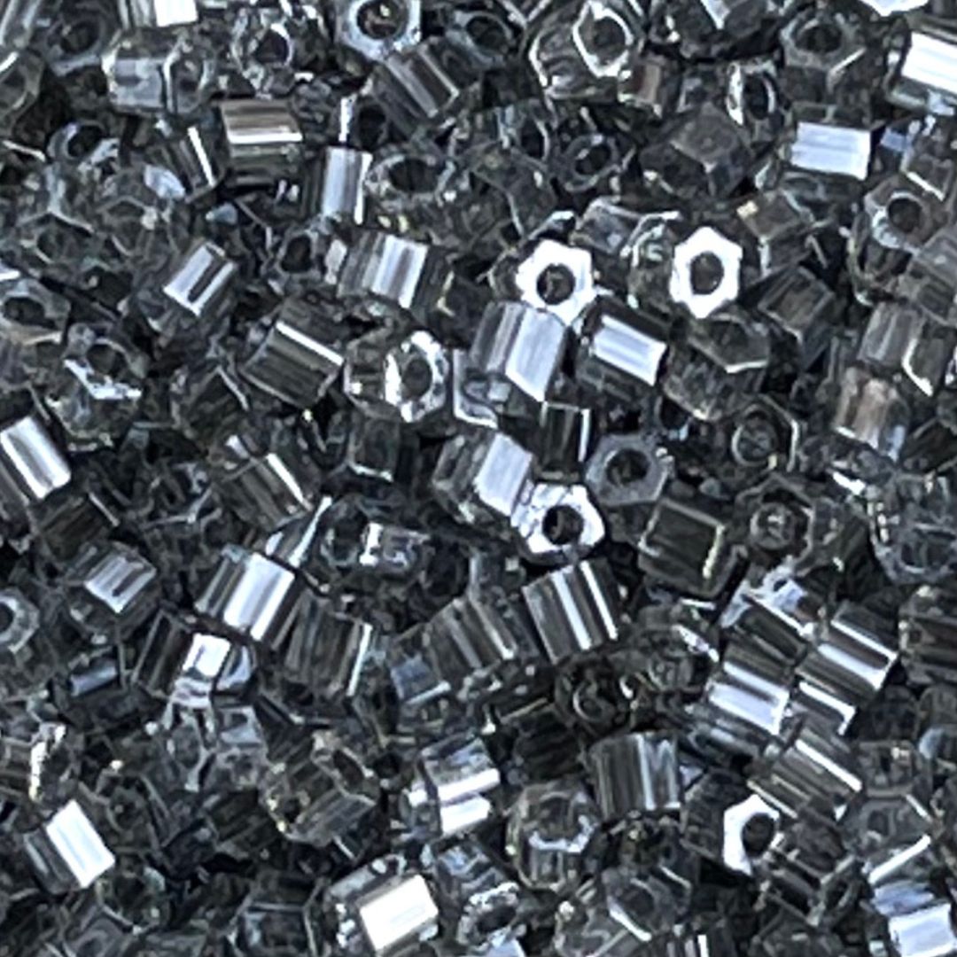 Toho Hexagon #11 Transparent Gray Luster - Image 1