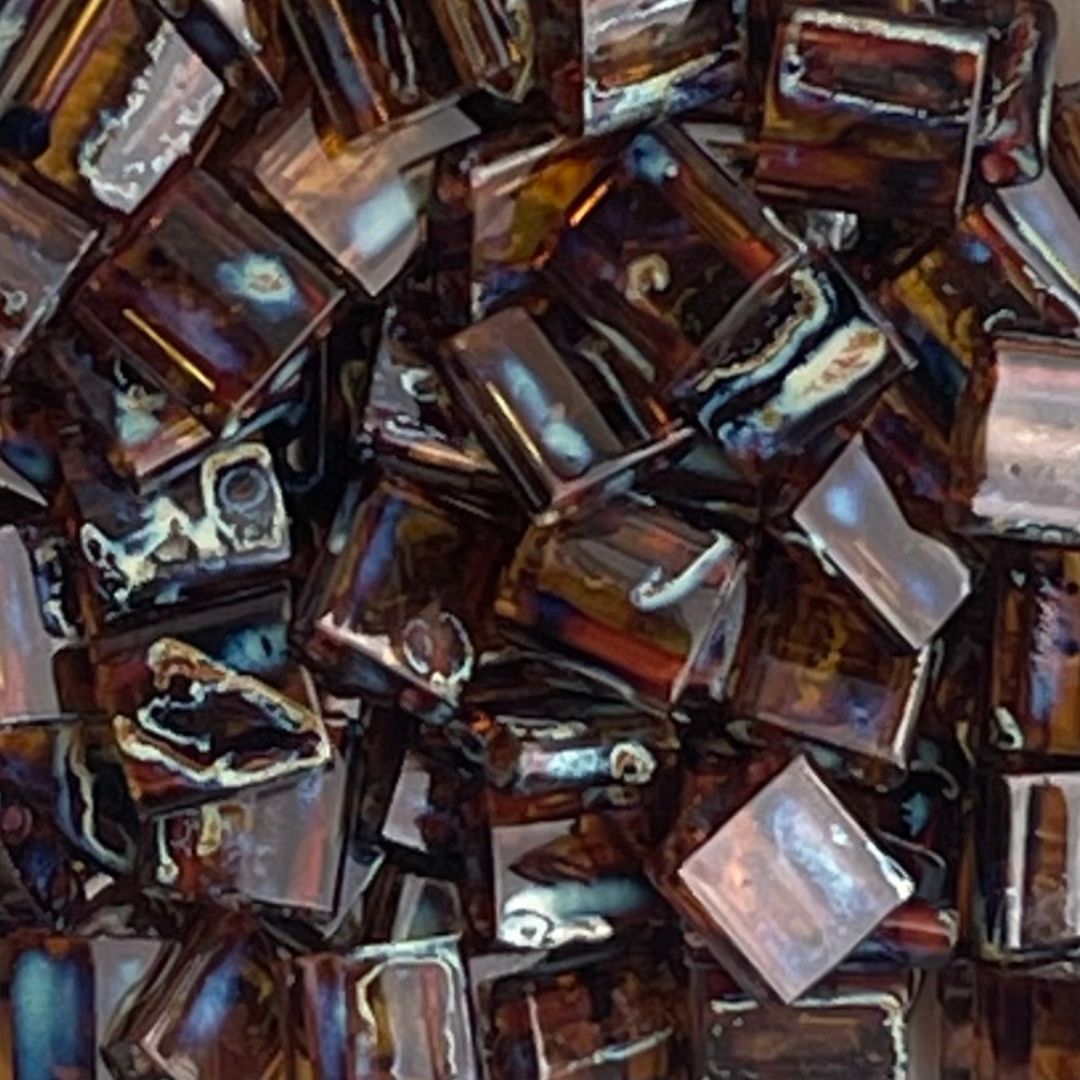 Tila Bead 5mm Picasso Dk Amber - Image 1