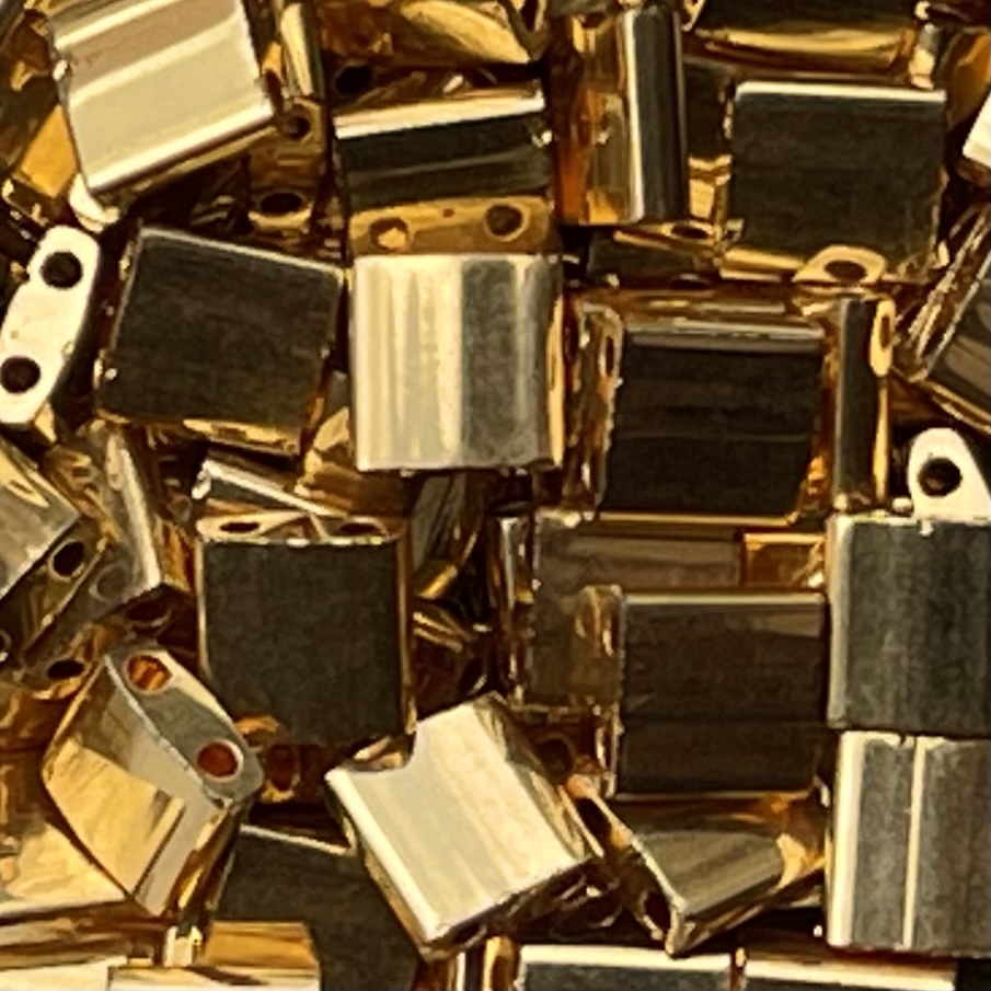 Tila Bead 5mm 24kt Gold Plated