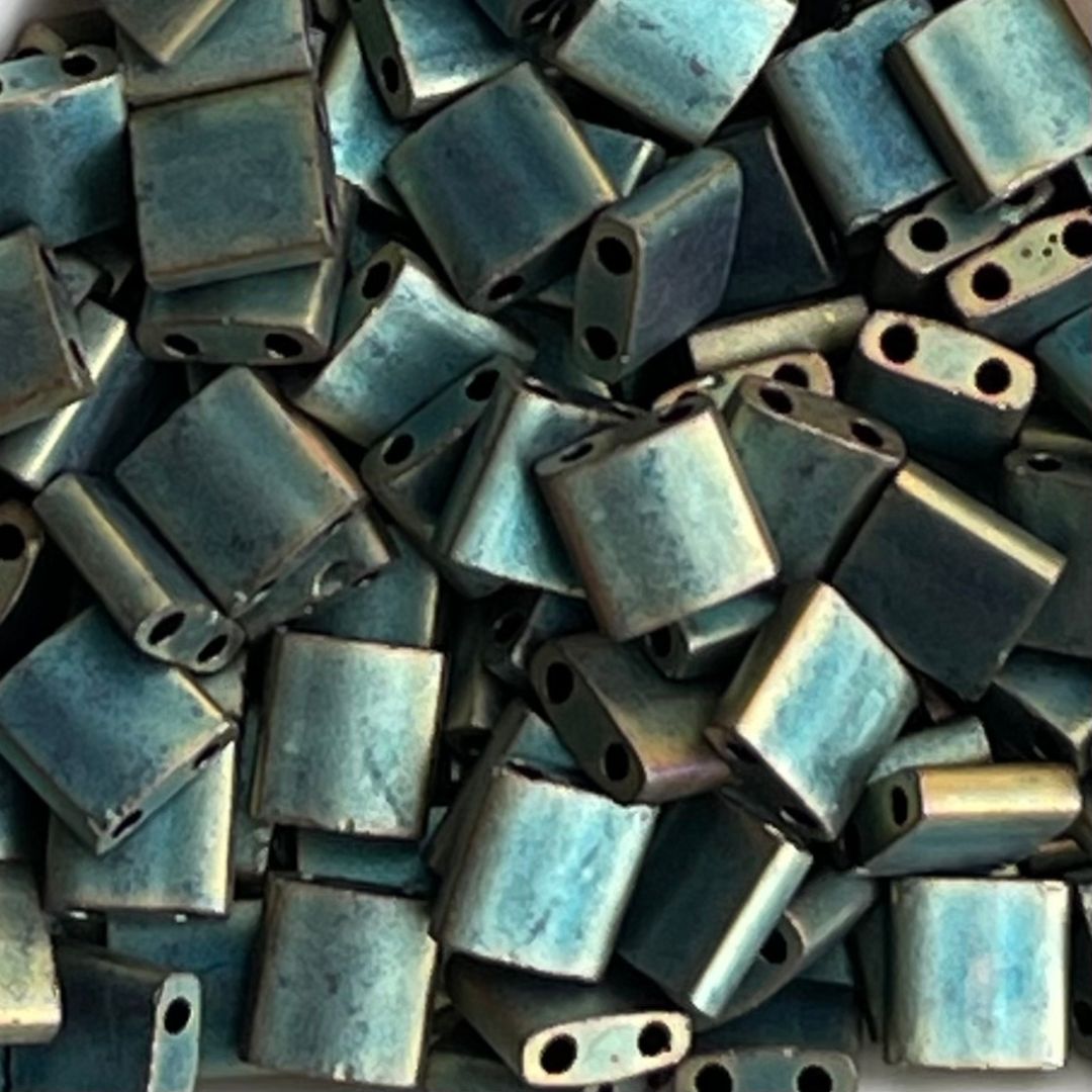 Tila Bead 5mm Matte Metallic Patina Iris - Image 1
