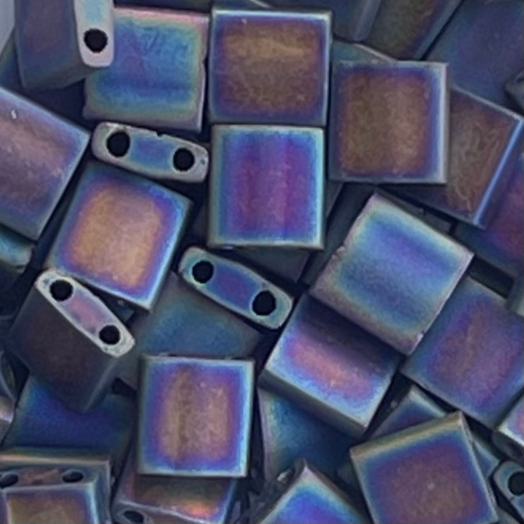Tila Bead 5mm Matte Black AB - Image 1