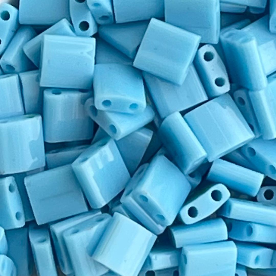 Tila Bead 5mm Opaque Turquoise Blue - Image 1