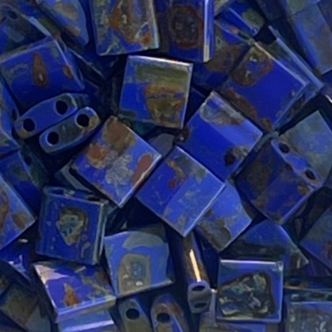 Tila Bead 5mm Picasso Cobalt - Image 1