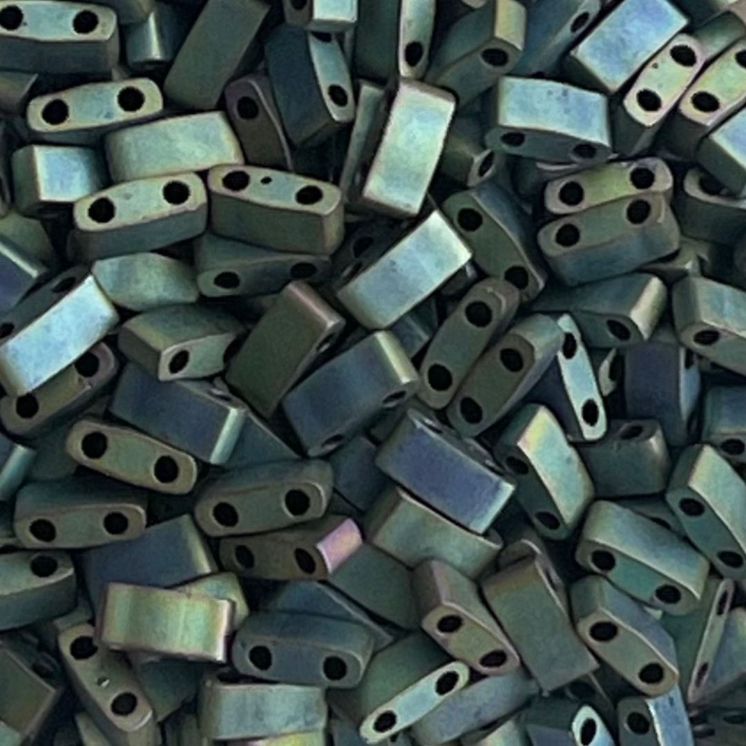 Half Tila Matte Metallic Blue Green Iris - Image 1