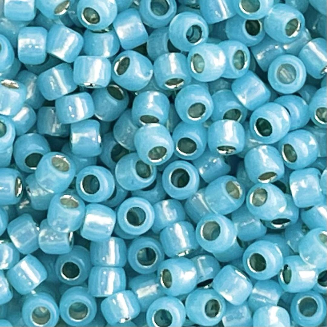 Round #8 SilverLined Milky Aqua - Image 1