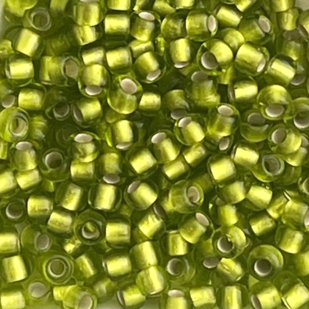 Round #8 SilverLined Frosted Lime Green
