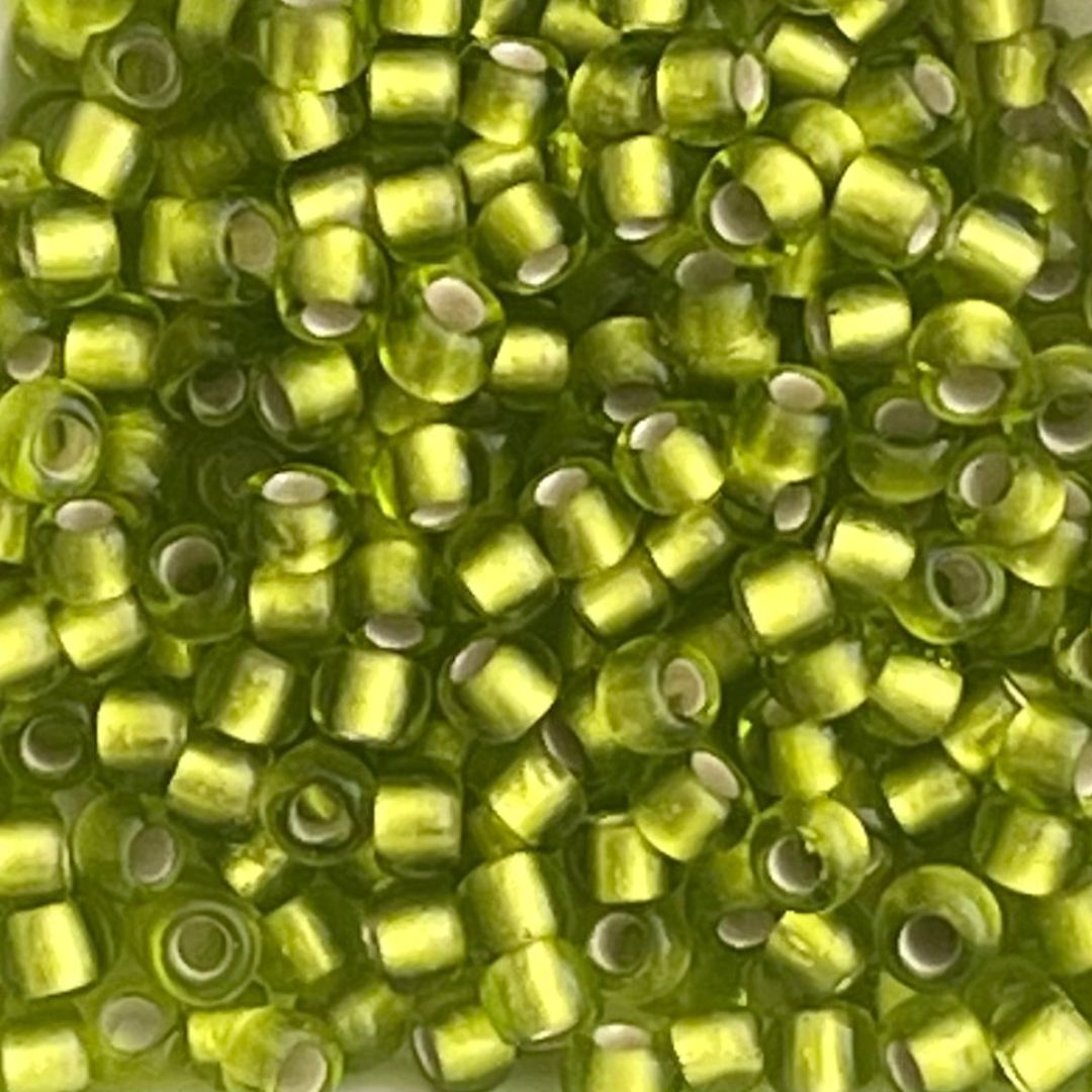 Round #8 SilverLined Frosted Lime Green - Image 1