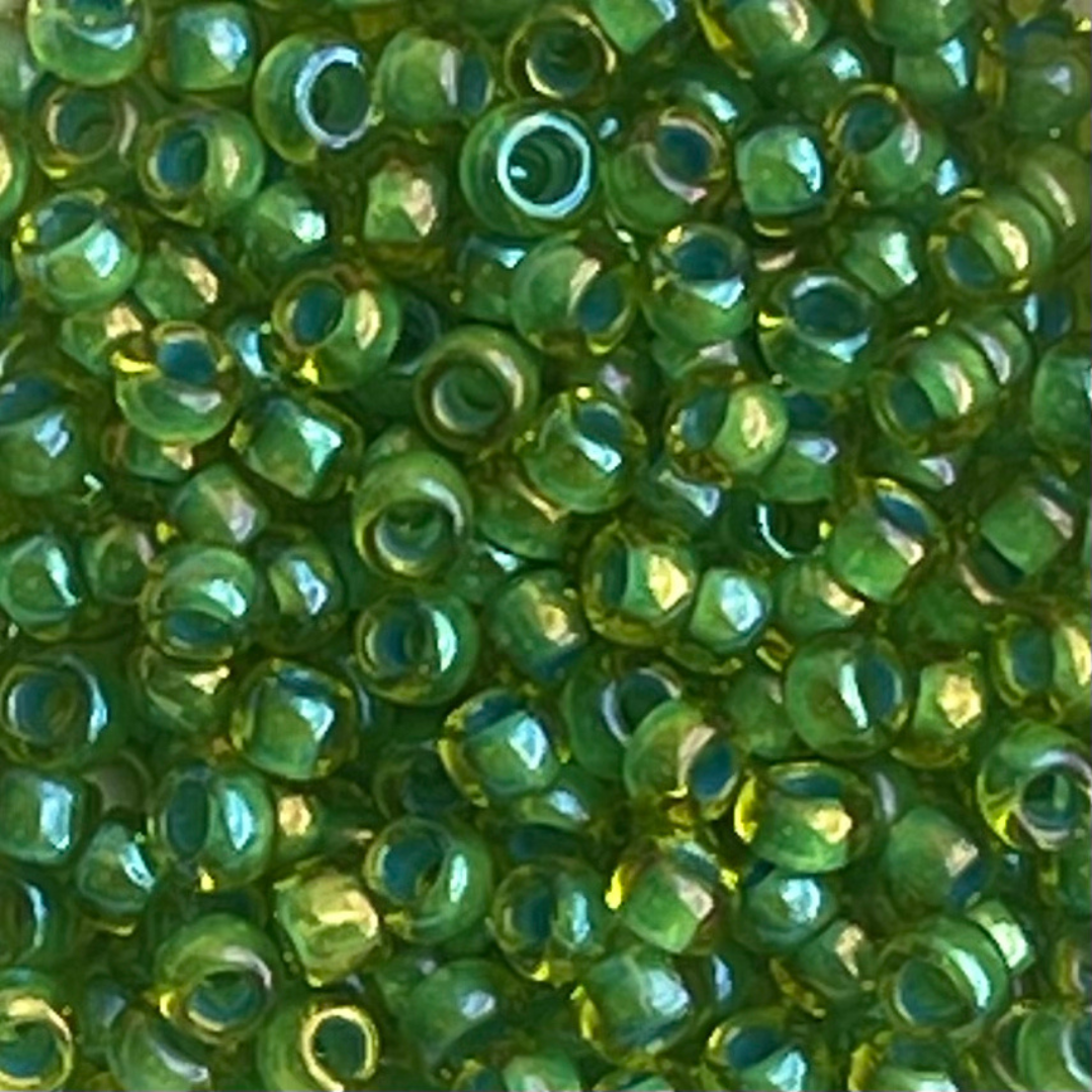 Round #8 Inside - Color Lime Green Opaque Green Lined x 10 grs - Image 1