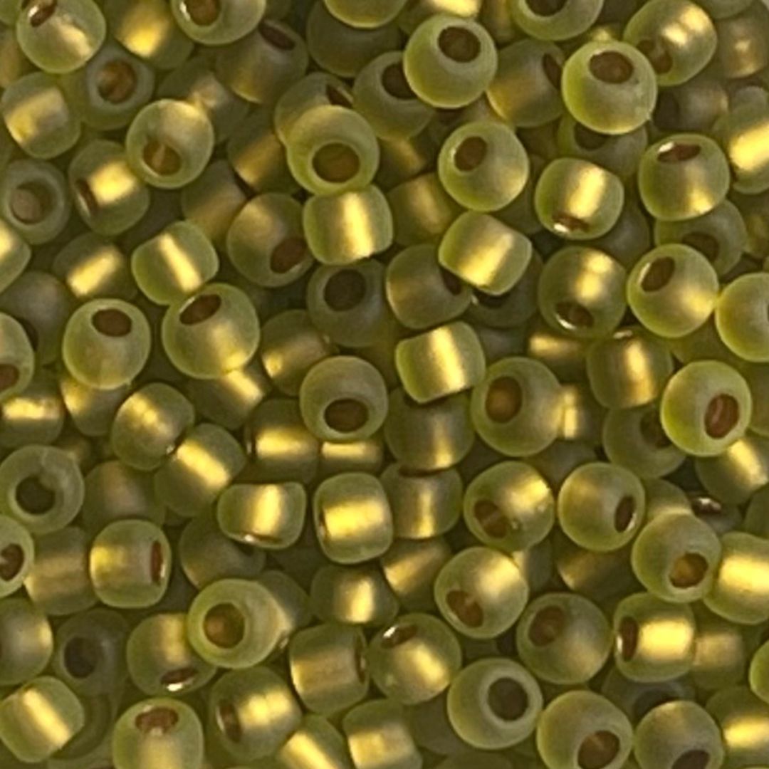 Round #8 Gold Lined Rainbow Frosted Peridot - Image 1