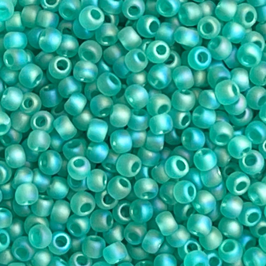 Round #11 Transparent Rainbow Frosted Dk Peridot - Image 1