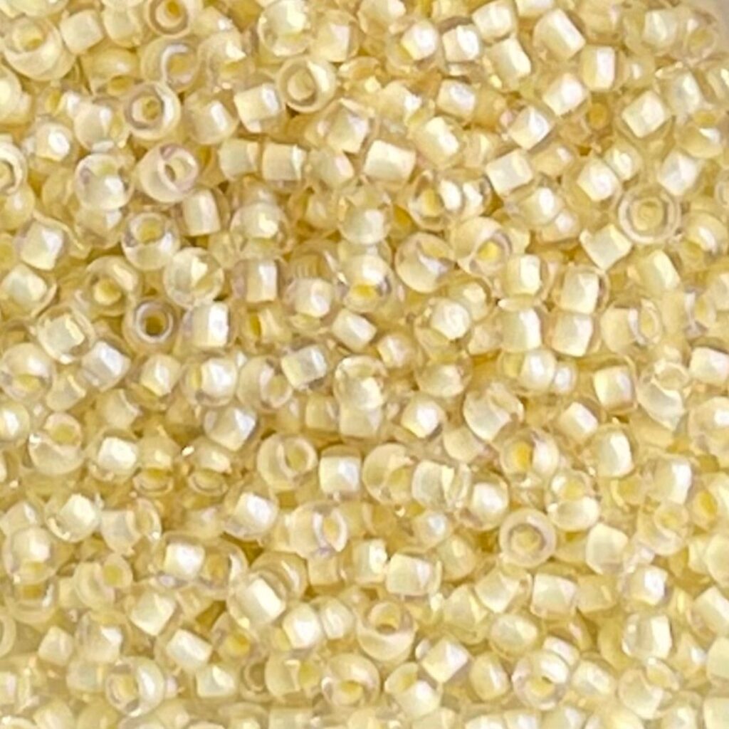 Round #11 InsideColor Luster Crystal Opaque Yellow Lined x 10 grs