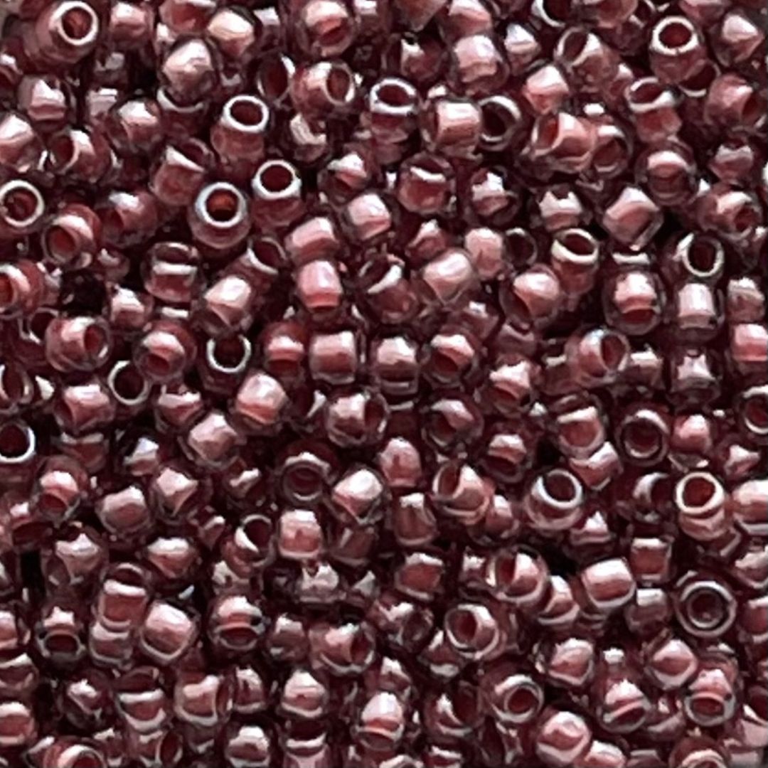 Round #11 Transparent Lustered Rose/Mauve Lined - Image 1