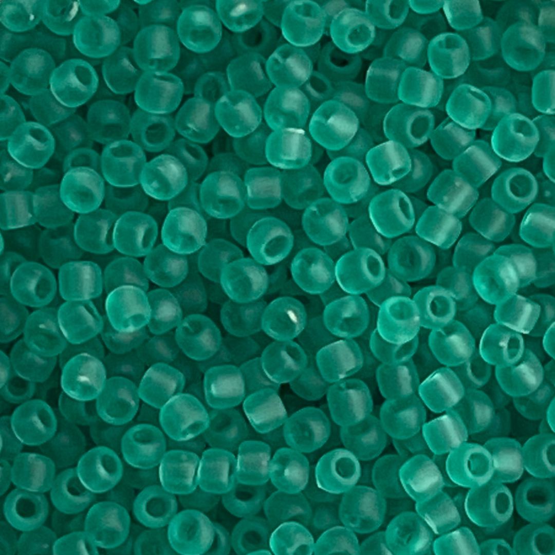 Round #11 Transparent Froted Beach Glass Green - Image 1