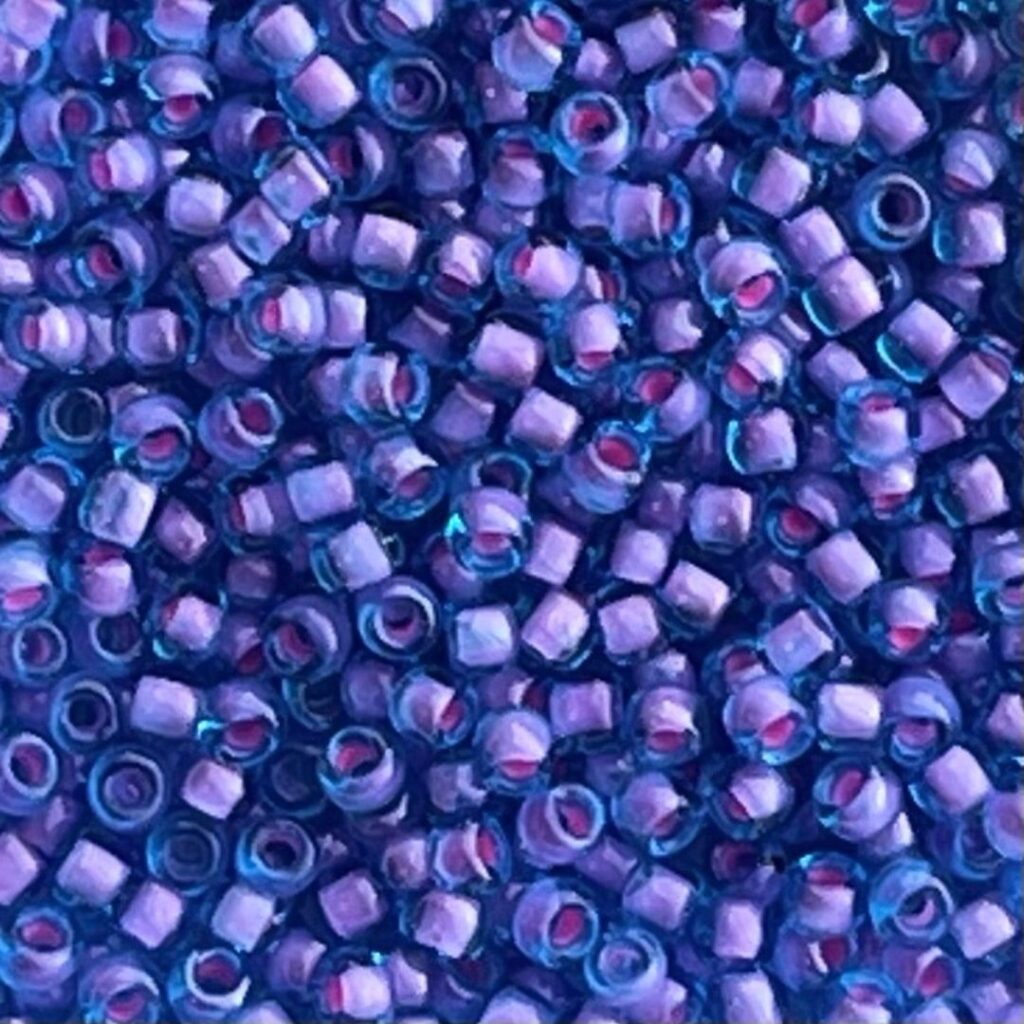 Round #11 Inside-Color Aqua/Pink-Lined x 10 grs