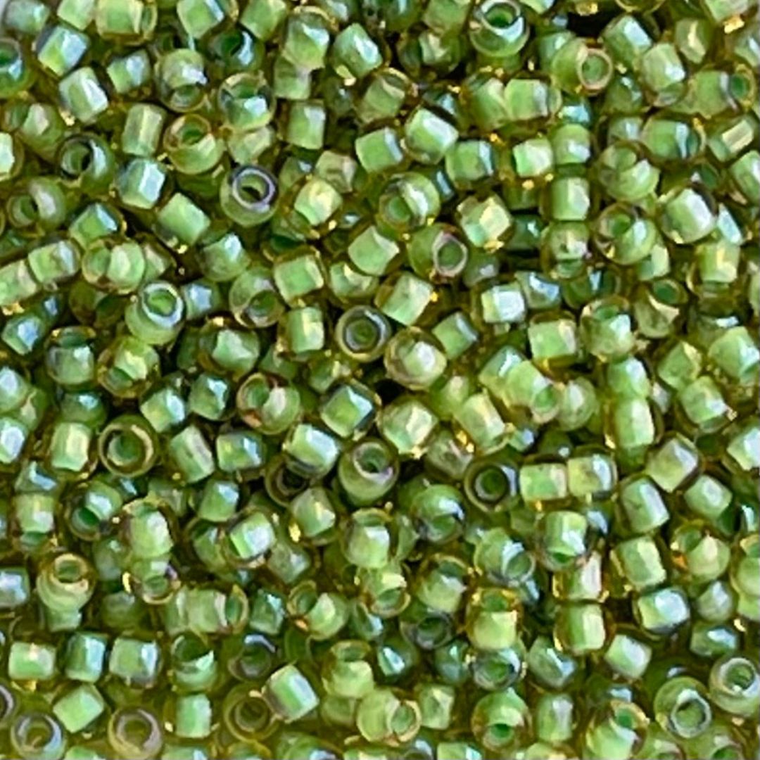 Round #11 Inside-Color Jonquil/Opaque Green Lined x 10 grs - Image 1