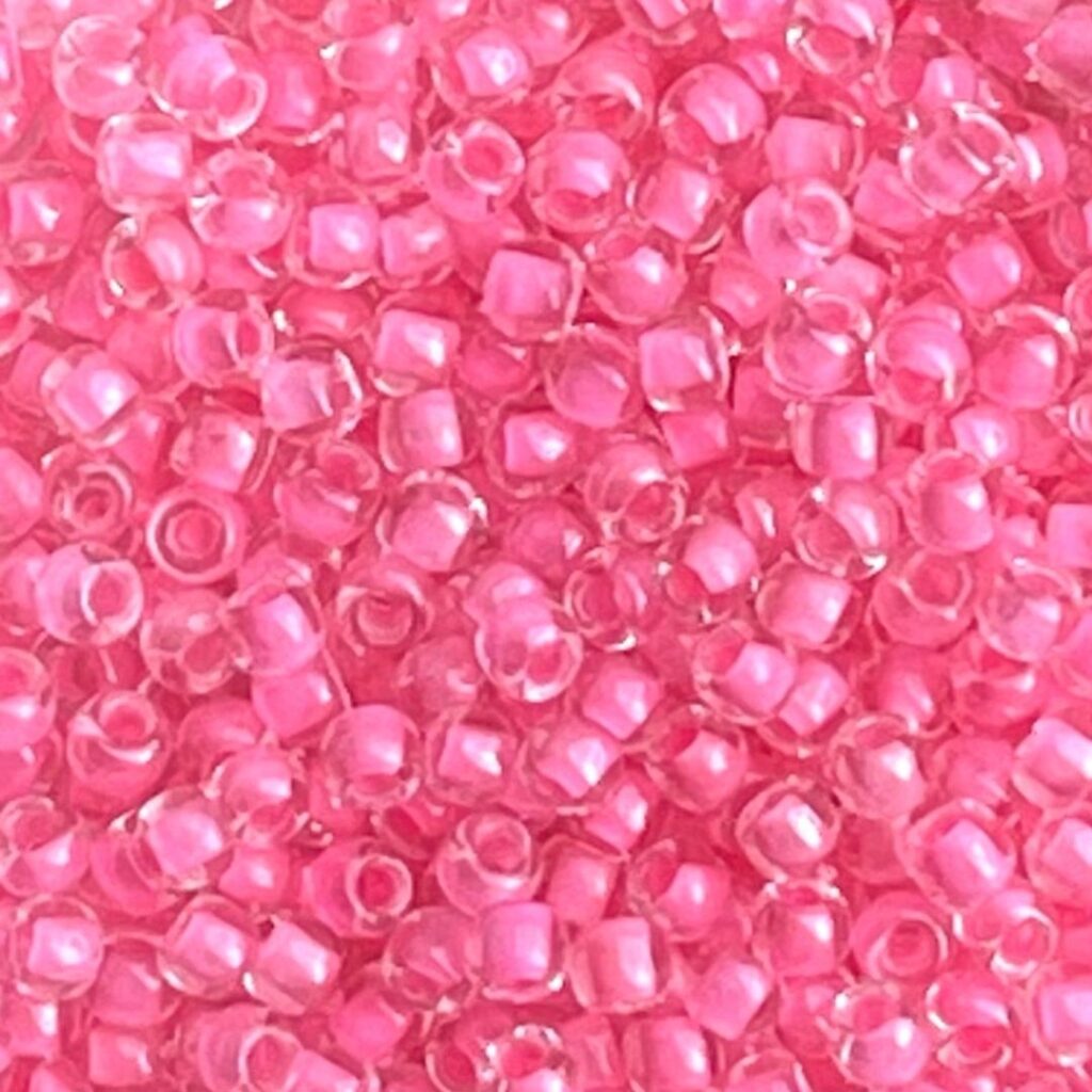Round #11 Inside-Color Crystal/Carnation-Lined x 10 grs