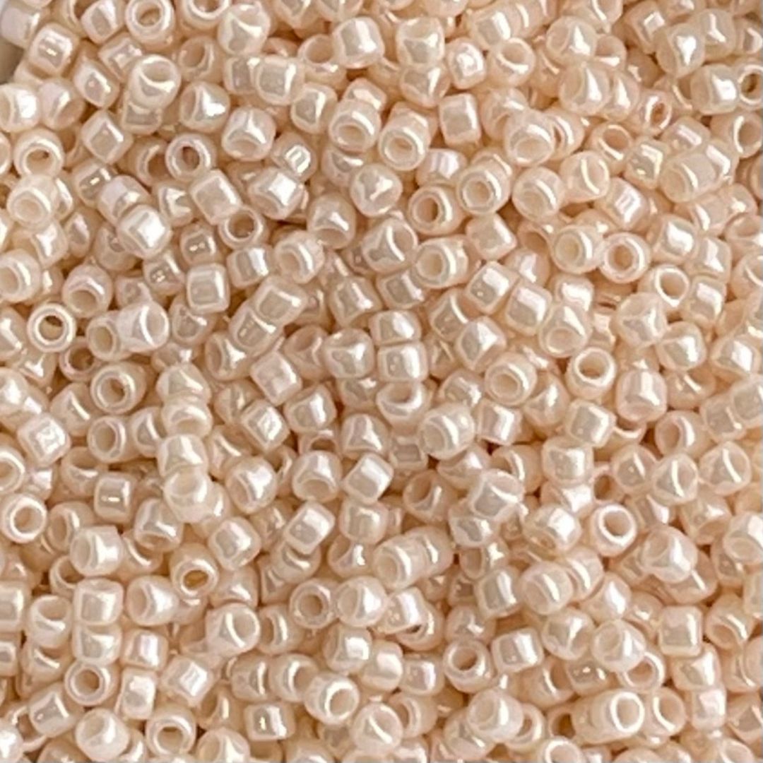 Round #15 Opaque Lustered Lt Beige - Image 1