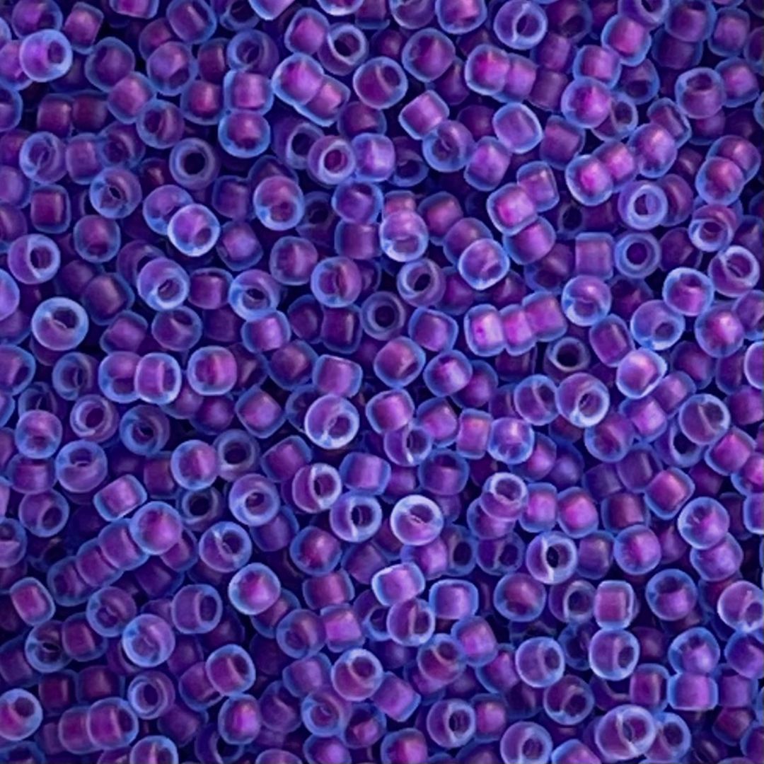 Round #15 Inside-Color Frosted Aqua/Purple-Lined - Image 1