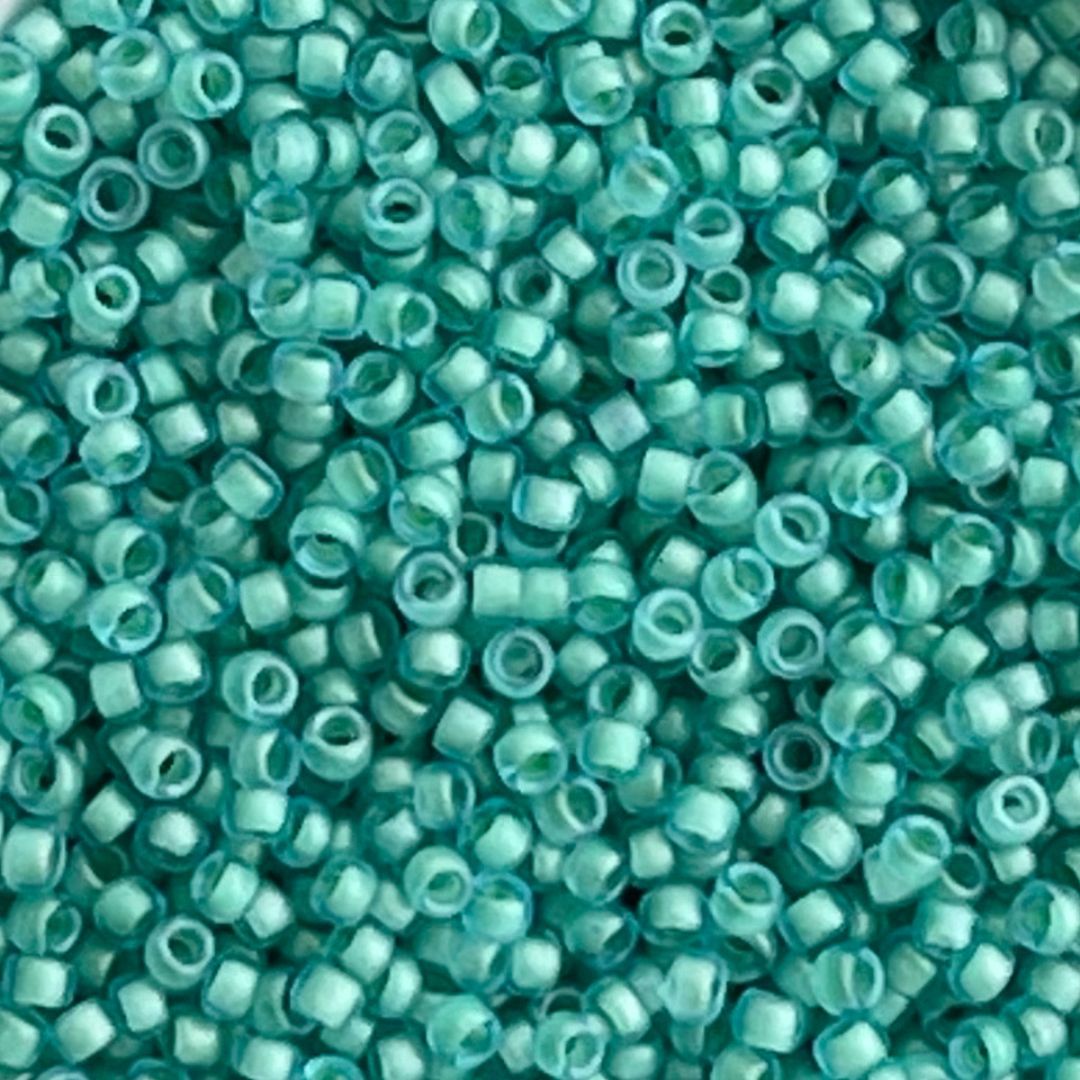 Round #15 Inside-Color Frosted Aqua/Lt Jonquil-Lined - Image 1