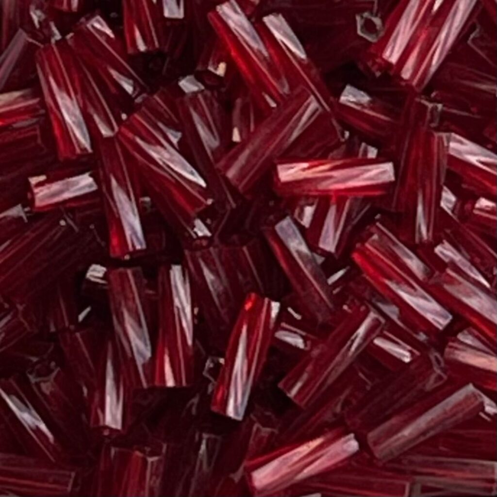 Twisted Bugle 6mm Dyed Transparent Cranberry