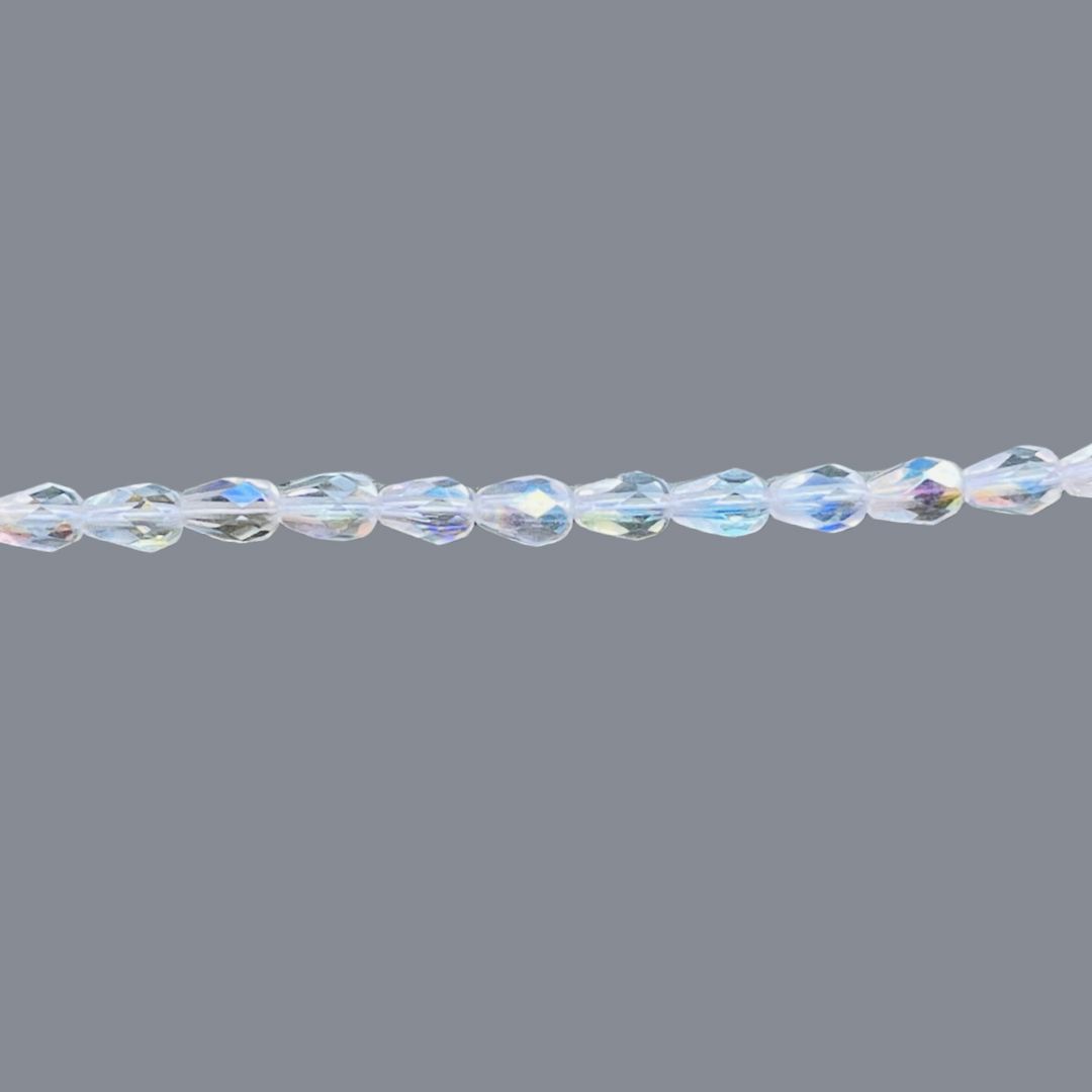 Drop 7X5mm Crystal AB x 50 bds/str - Image 2